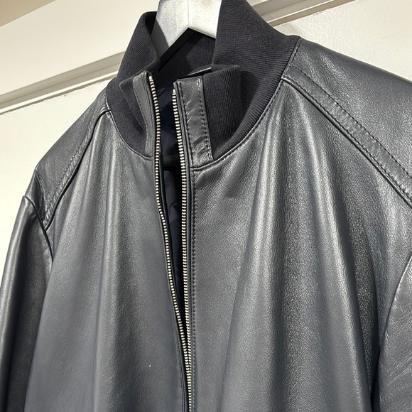 Boss Blue Bomber Jacket with Ribbed Cuffs - Picture 9 of 9